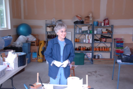 Woman smiling at dye party