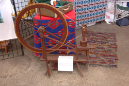 Spinning wheel made by young Norwegian immigrant years ago.